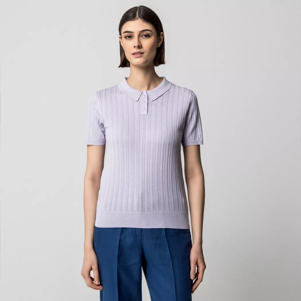 Manor Woman - Pullover, kurzarm, für Damen, Lavendel, Größe XL 2