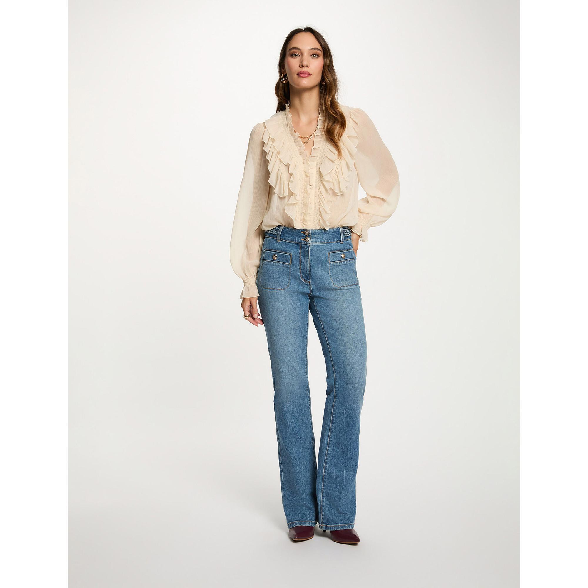 MORGAN Camicetta a Maniche Lunghe con Volant  