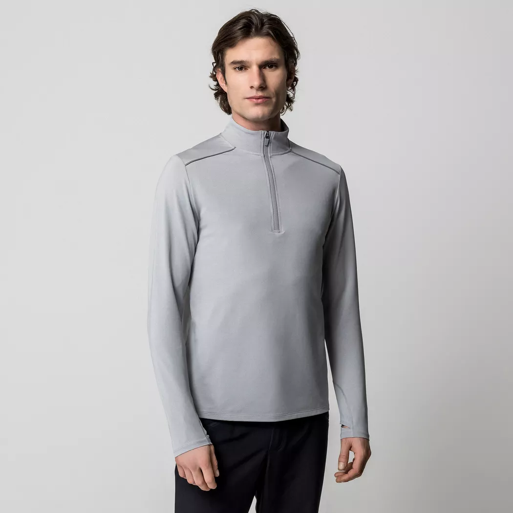 Manor Sport - Pullover, Half-Zip, für Herren, Grau Melange, Größe XL