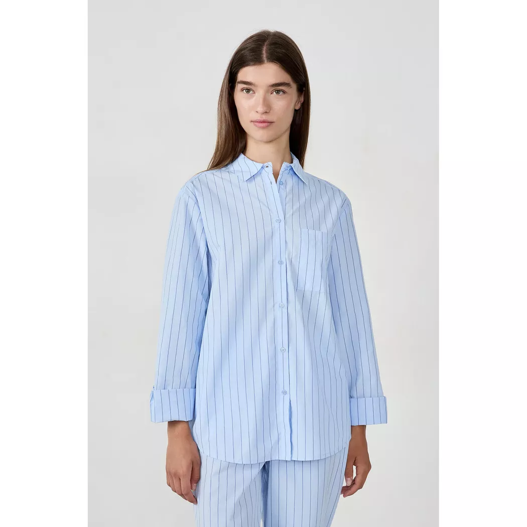 Etam - Hemd, Modern Fit, langarm, für Damen, Himmelblau, Größe M
