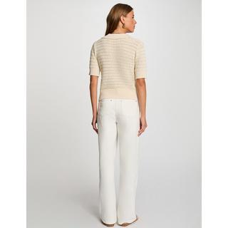 MORGAN Gestrickter Kurzarm Polo Pullover  