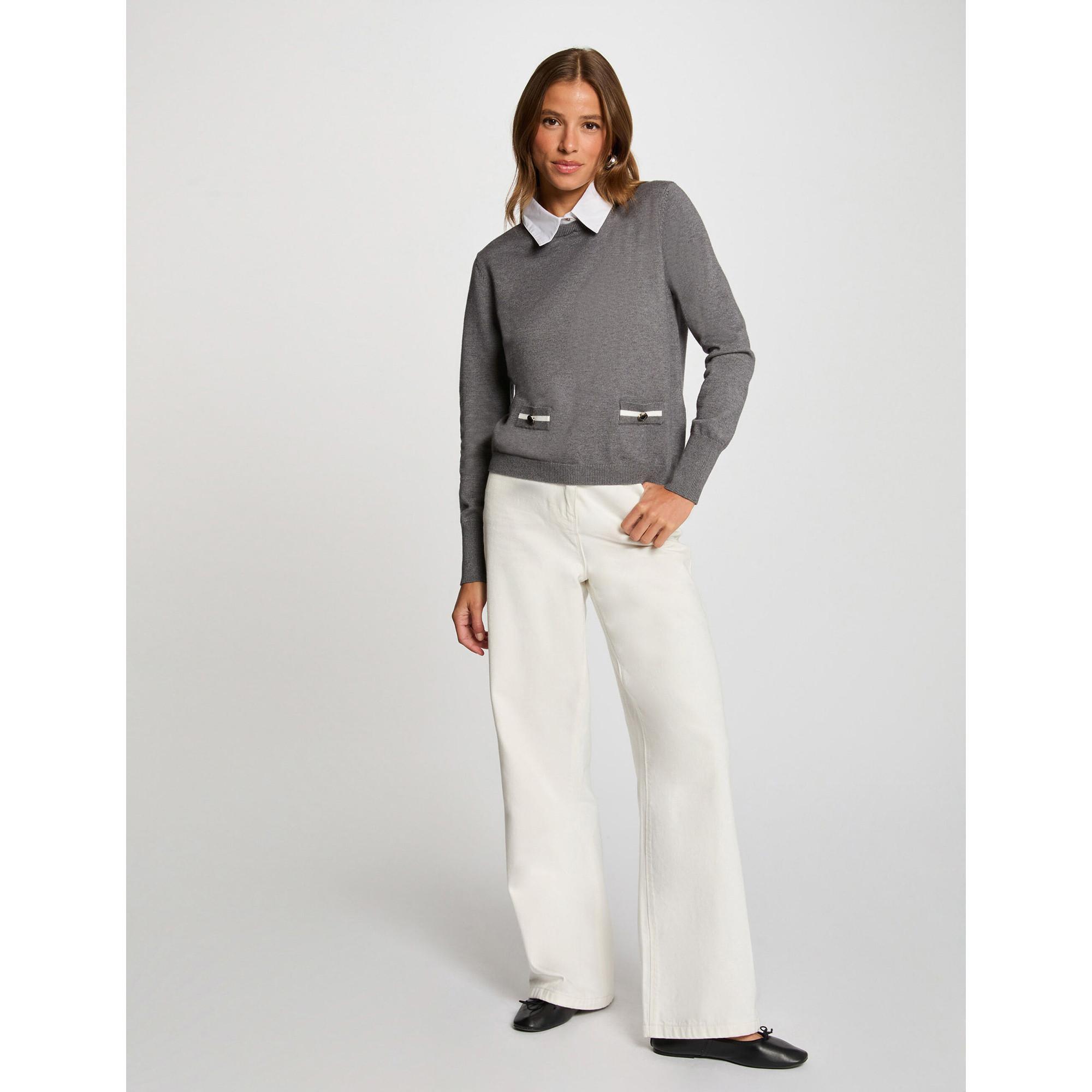 MORGAN Pullover Kent Kragen Straight Fit  