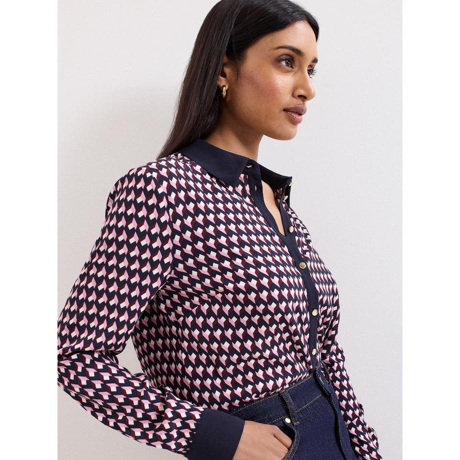 Phase Eight Camicia a maniche lunghe fantasia  