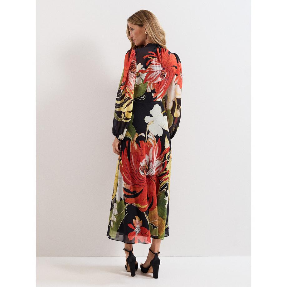 Phase Eight Eve Blumen Langarm Maxikleid  