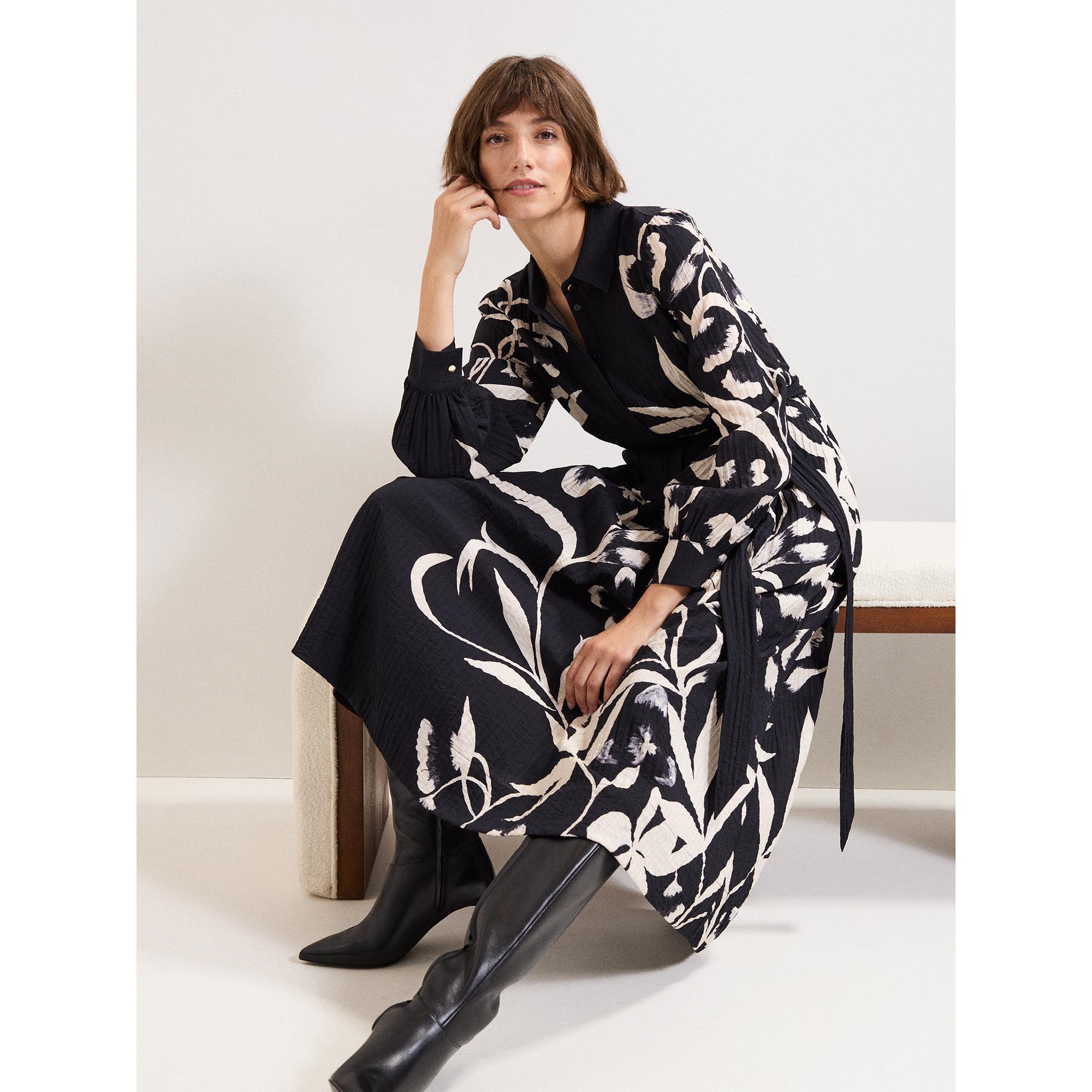 Phase Eight Natalie Robe Chemise Midi Plissée  