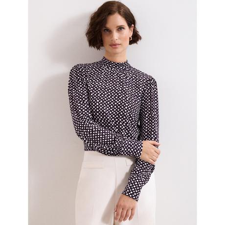 Phase Eight Esme Top Stampa Astratta Maniche Lunghe  