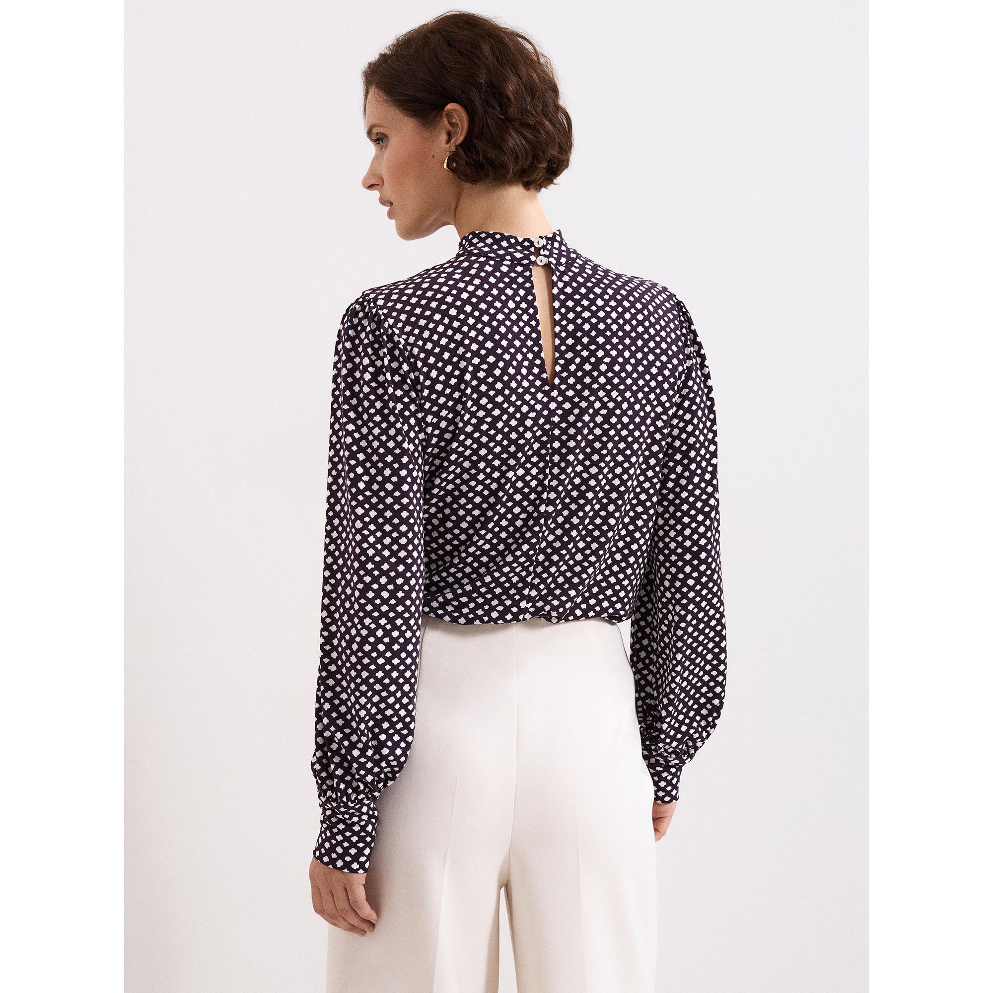 Phase Eight Esme Top Stampa Astratta Maniche Lunghe  