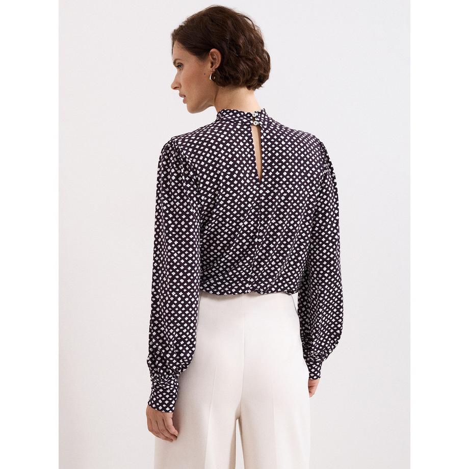 Phase Eight Esme Top Stampa Astratta Maniche Lunghe  