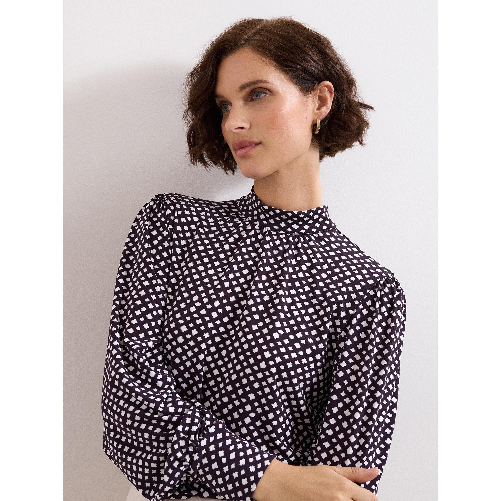 Phase Eight Esme Top Stampa Astratta Maniche Lunghe  