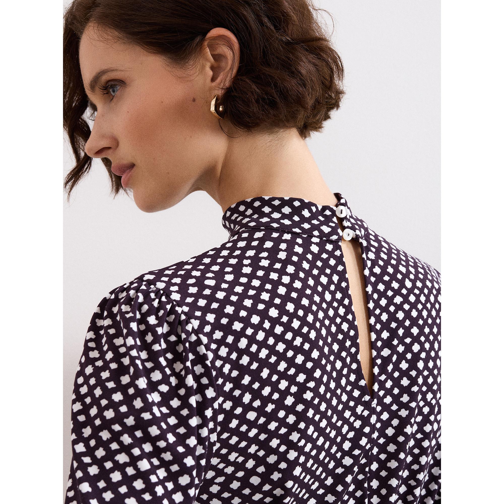 Phase Eight Esme Top Stampa Astratta Maniche Lunghe  