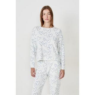 Etam Felpa a maniche lunghe con stampa a cuori  