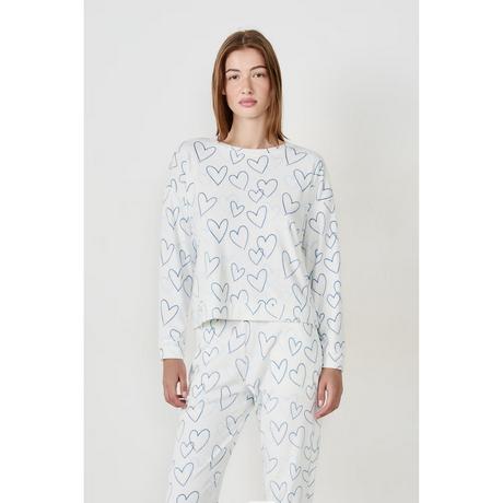 Etam Felpa a maniche lunghe con stampa a cuori  