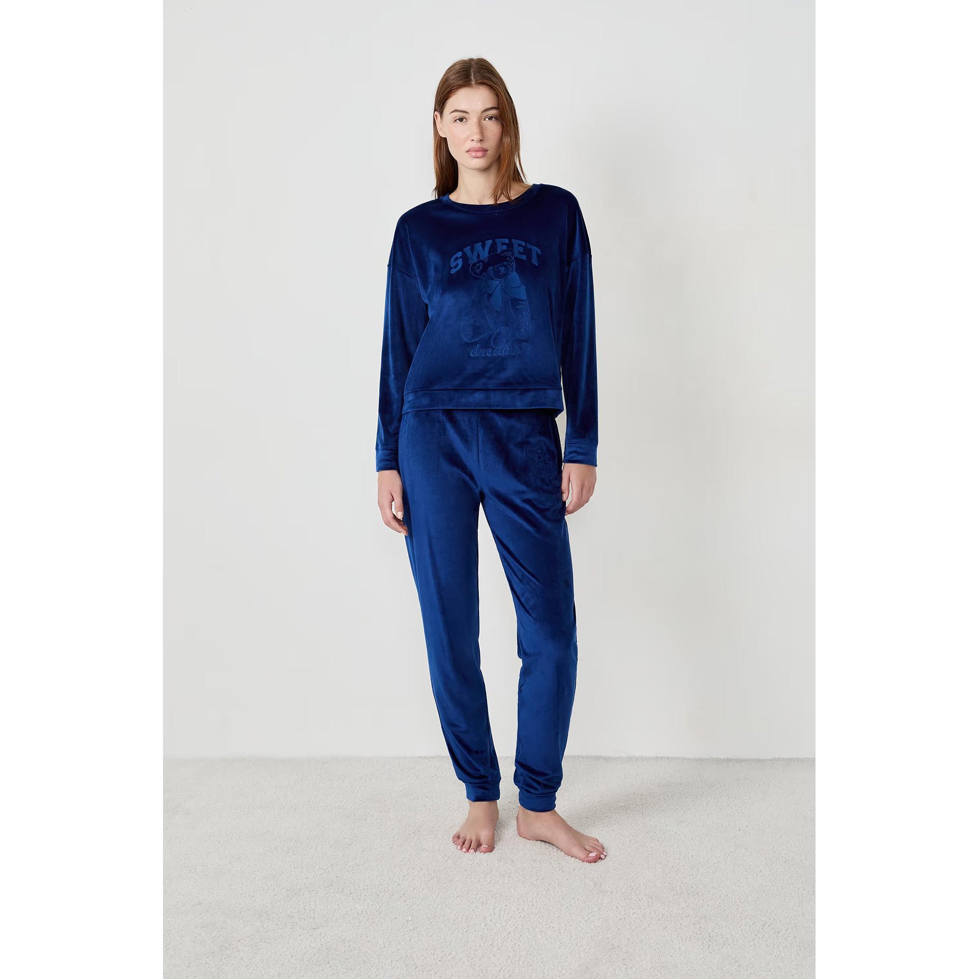 Etam Felpa Ricamata in Velluto  