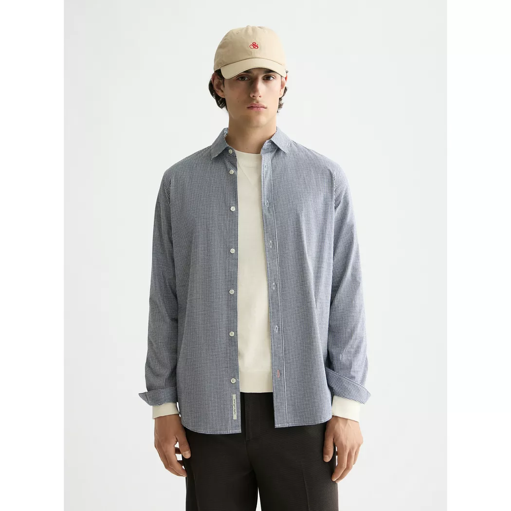 Scotch & Soda Chemise à Manches Longues Micro Check Poplin Blue M Homme 3