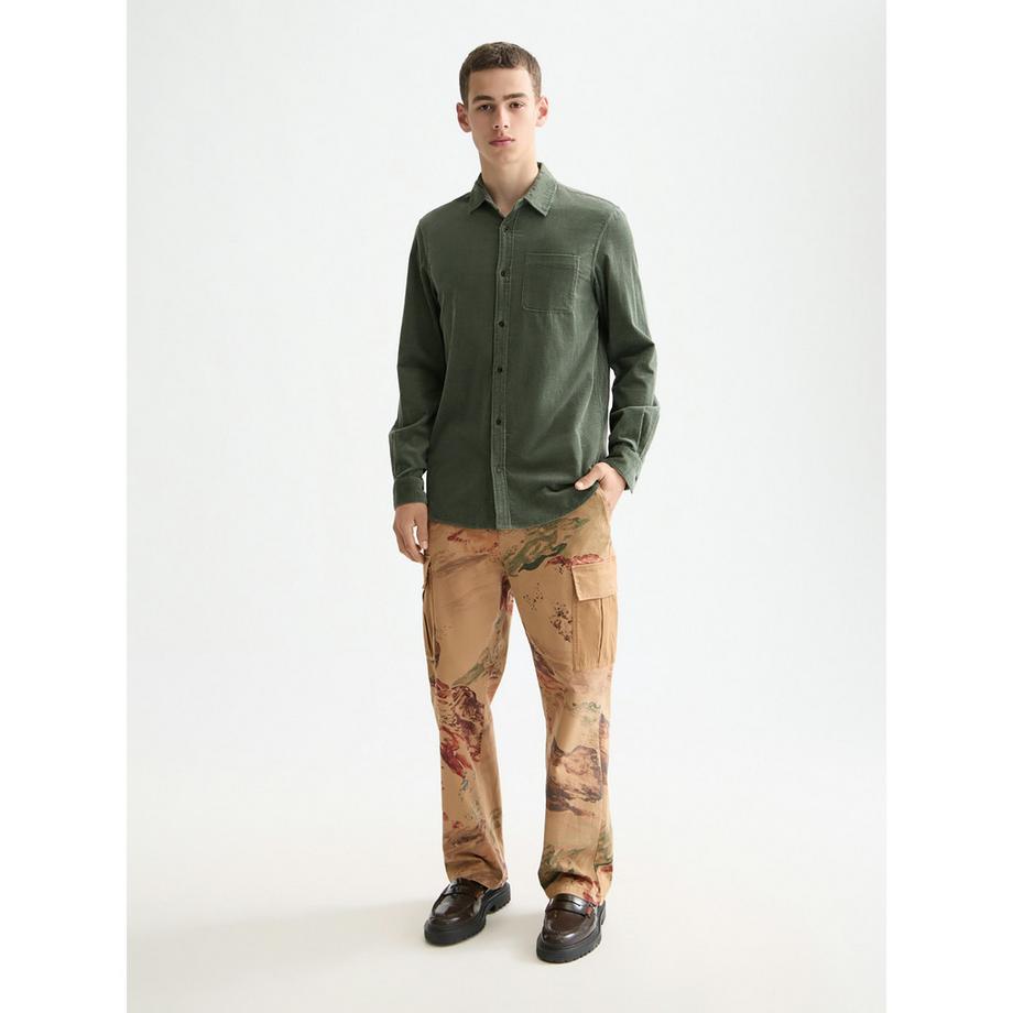 Scotch & Soda Camicia in Velluto a Coste Maniche Lunghe  