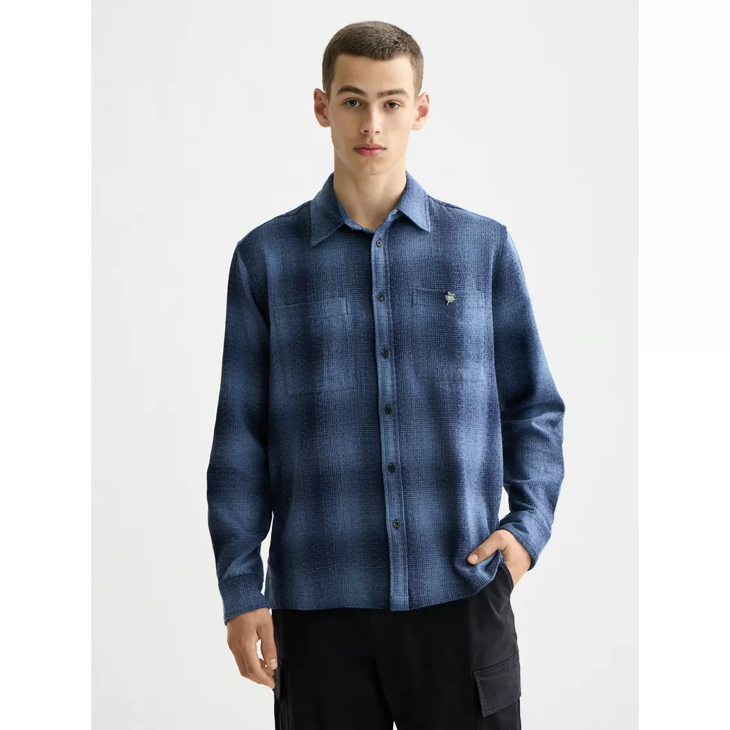 Scotch & Soda Chemise à Manches Longues Micro Check Poplin Blue S Homme