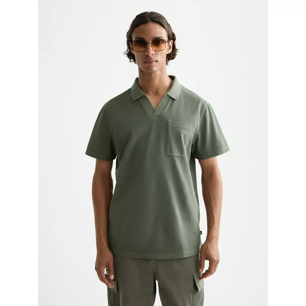 Scotch & Soda Polo à Manches Courtes Garment Dyed Pique Relaxed Fit Green S Homme