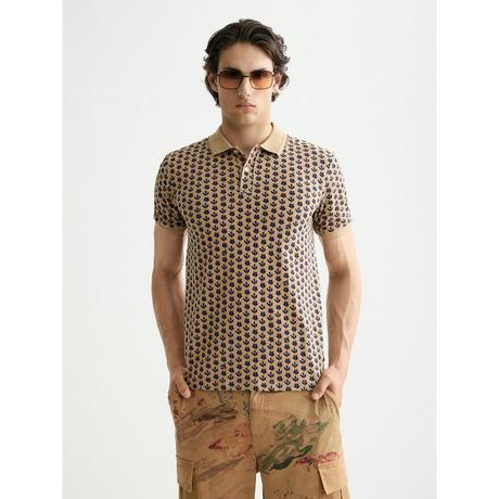 Scotch & Soda Gemustertes Kurzarm Poloshirt  
