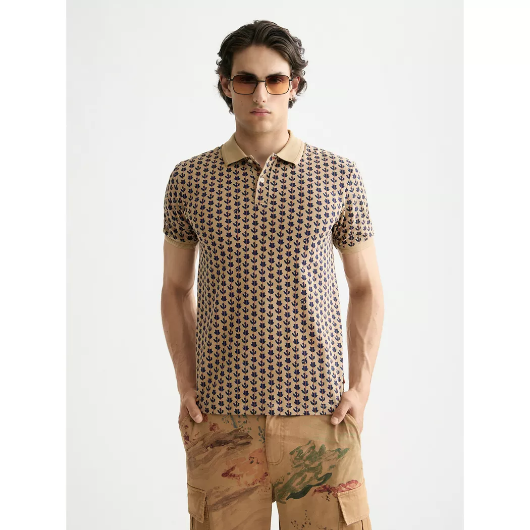 Scotch & Soda - Poloshirt, langarm, für Herren, Beige, Größe M