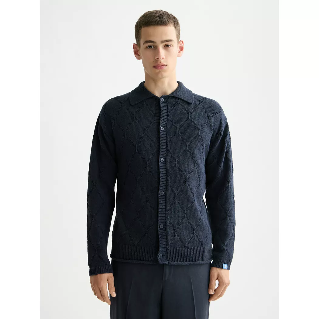 Scotch & Soda Chemise à Manches Longues Open Work Sky Captain M Homme