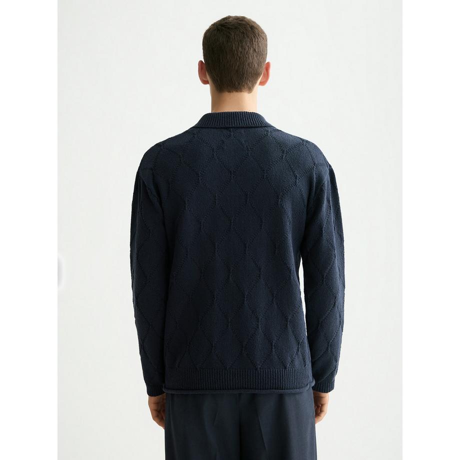 Scotch & Soda Sweatshirt Cardigan Rautenmuster  