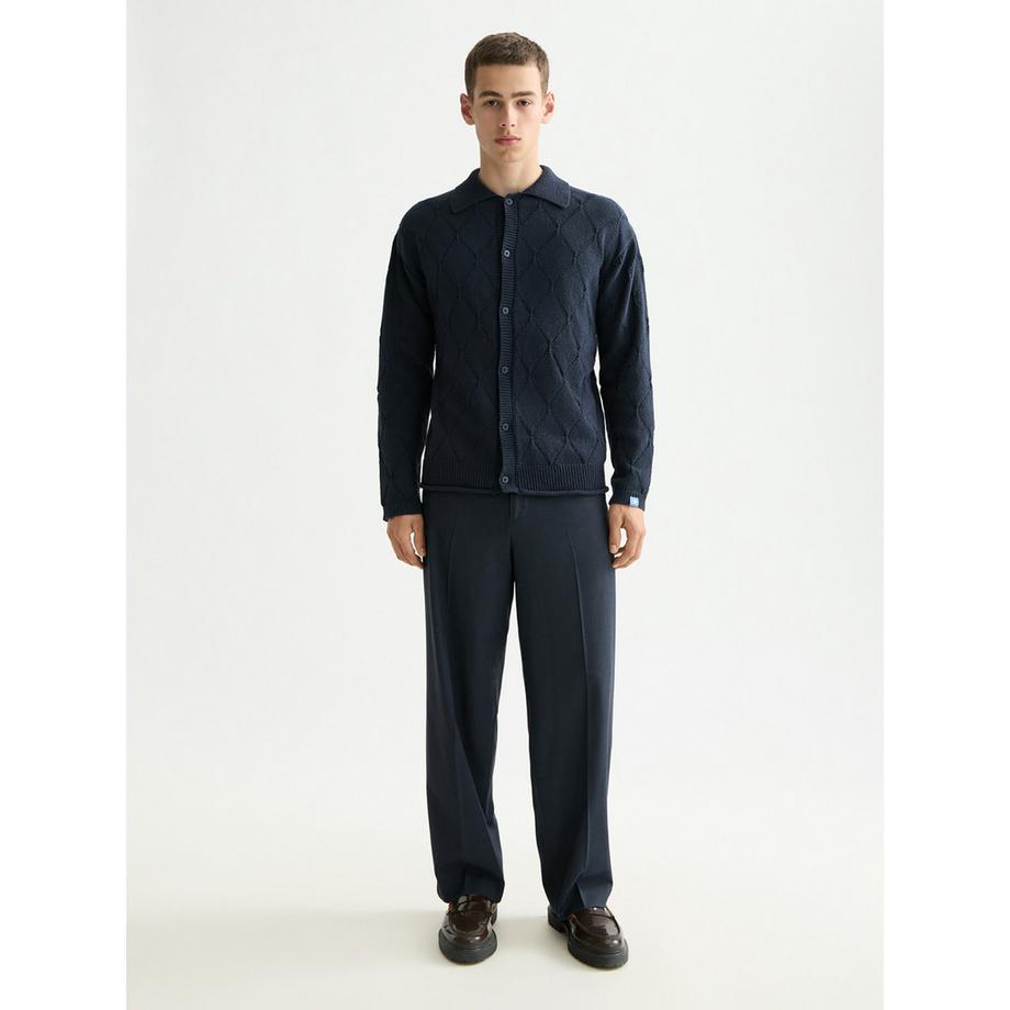 Scotch & Soda Sweatshirt Cardigan Rautenmuster  