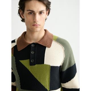Scotch & Soda Sweat-shirt Polo en Maille Patchwork  