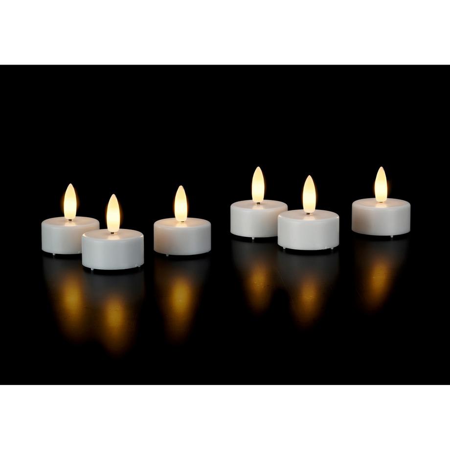 STT Bougie à chauffe-plat LED, 6 pièces Tea Light Set 
