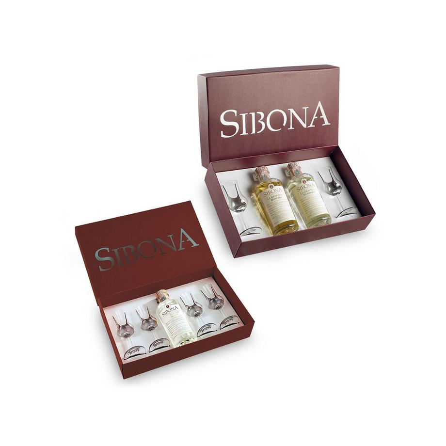 Poker Box Grappa Moscato 40% 70cl + verres