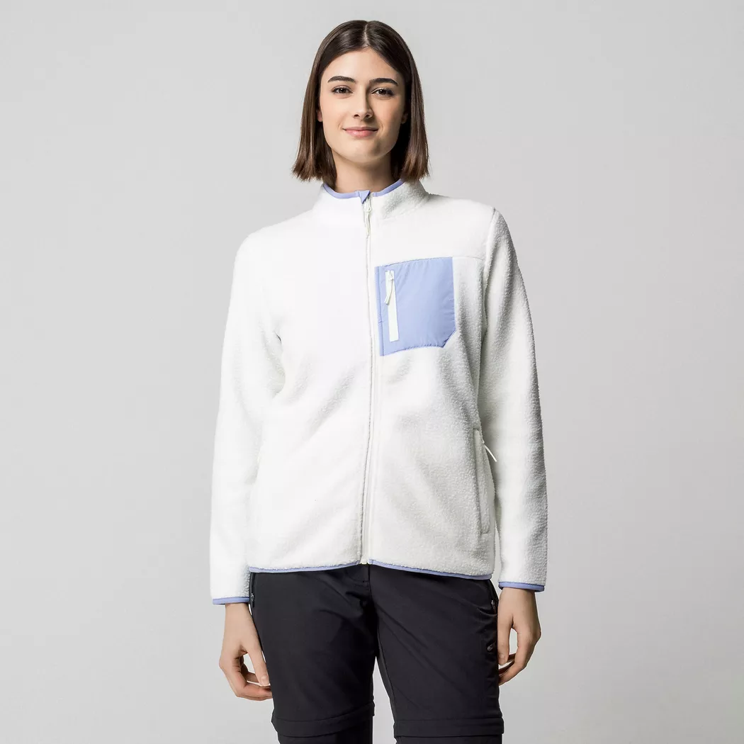 Manor Sport - Fleecejacke ohne Kapuze, für Damen, Hellgrau, Größe XL