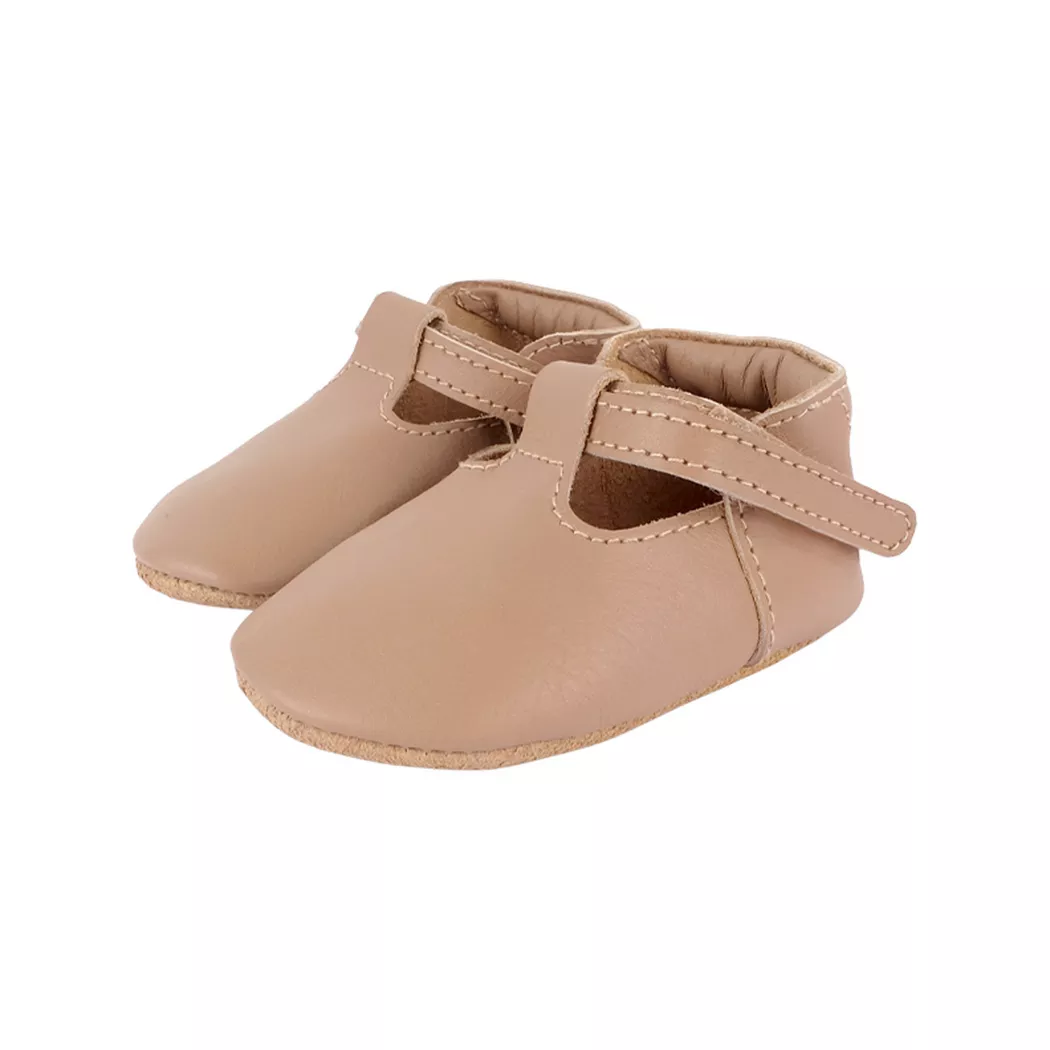 Donsje Amsterdam - Babyschuhe, Babyschuhe T-Riemen Design, 6-12 MONATE, Braun