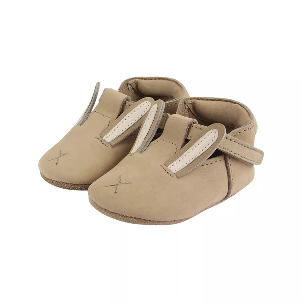 Donsje Amsterdam - Babyschuhe, Babyschuhe mit Hasenohren, 12-18M, Taupe