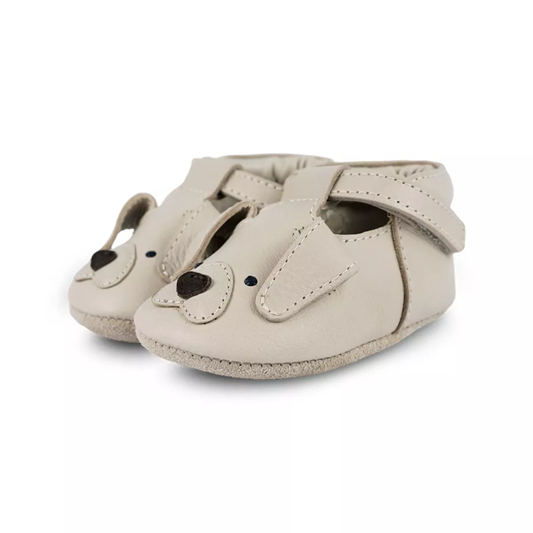 Donsje Amsterdam - Babyschuhe, Babyschuhe Hundedesign, 18-24M, Antikweiss