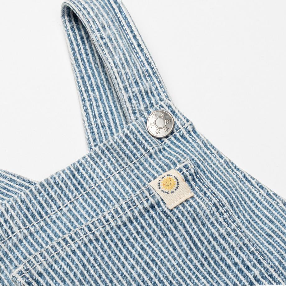 Manor Baby Salopette Corta in Denim a Righe  
