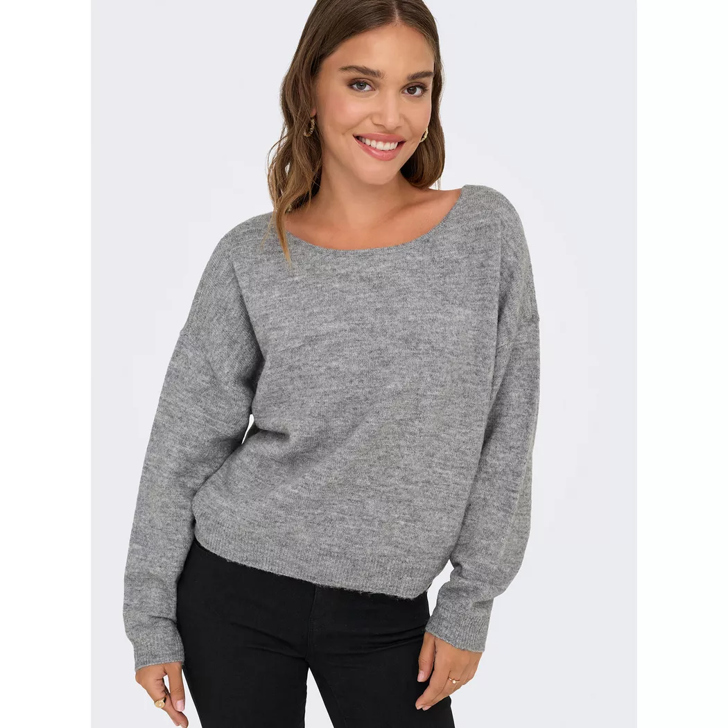 Only - Pullover, für Damen, Grau Melange, Größe M 3