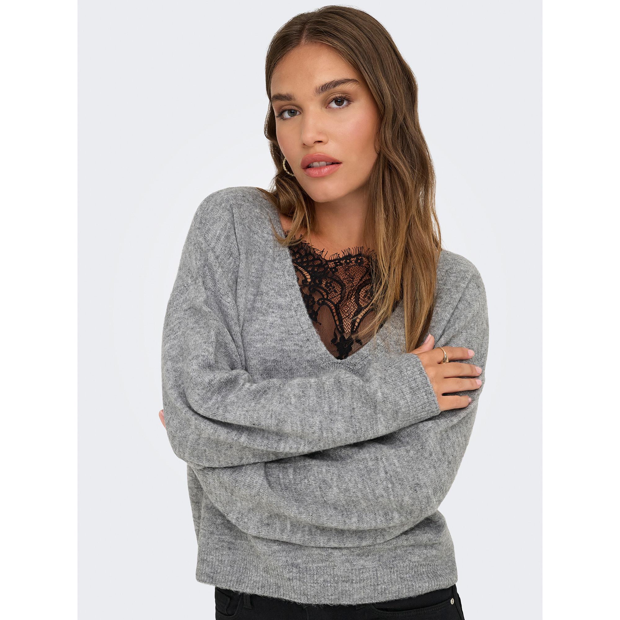 ONLY Pullover mit Spitzendetail  