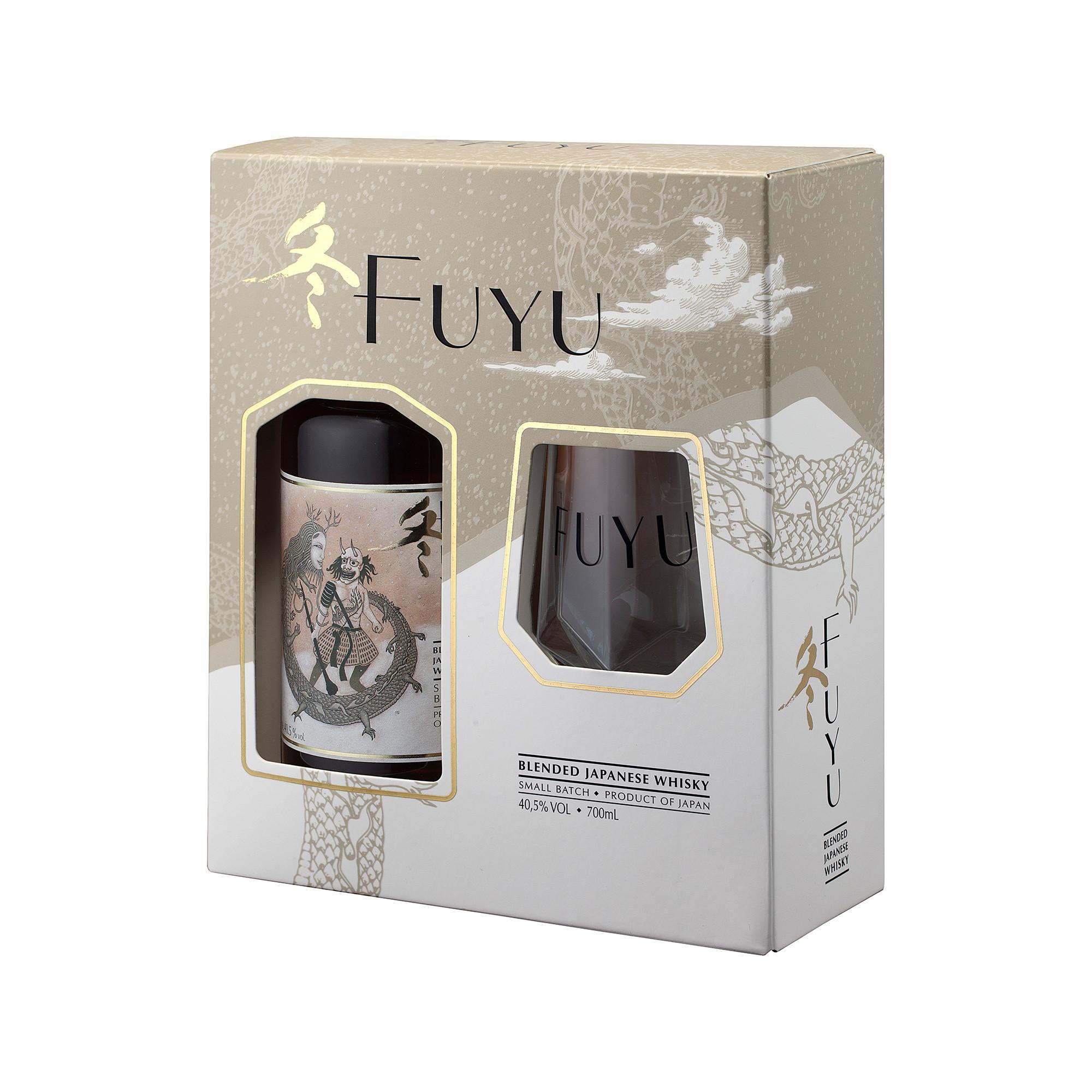 Fuyu Japanese Blended Whisky con bicchiere  