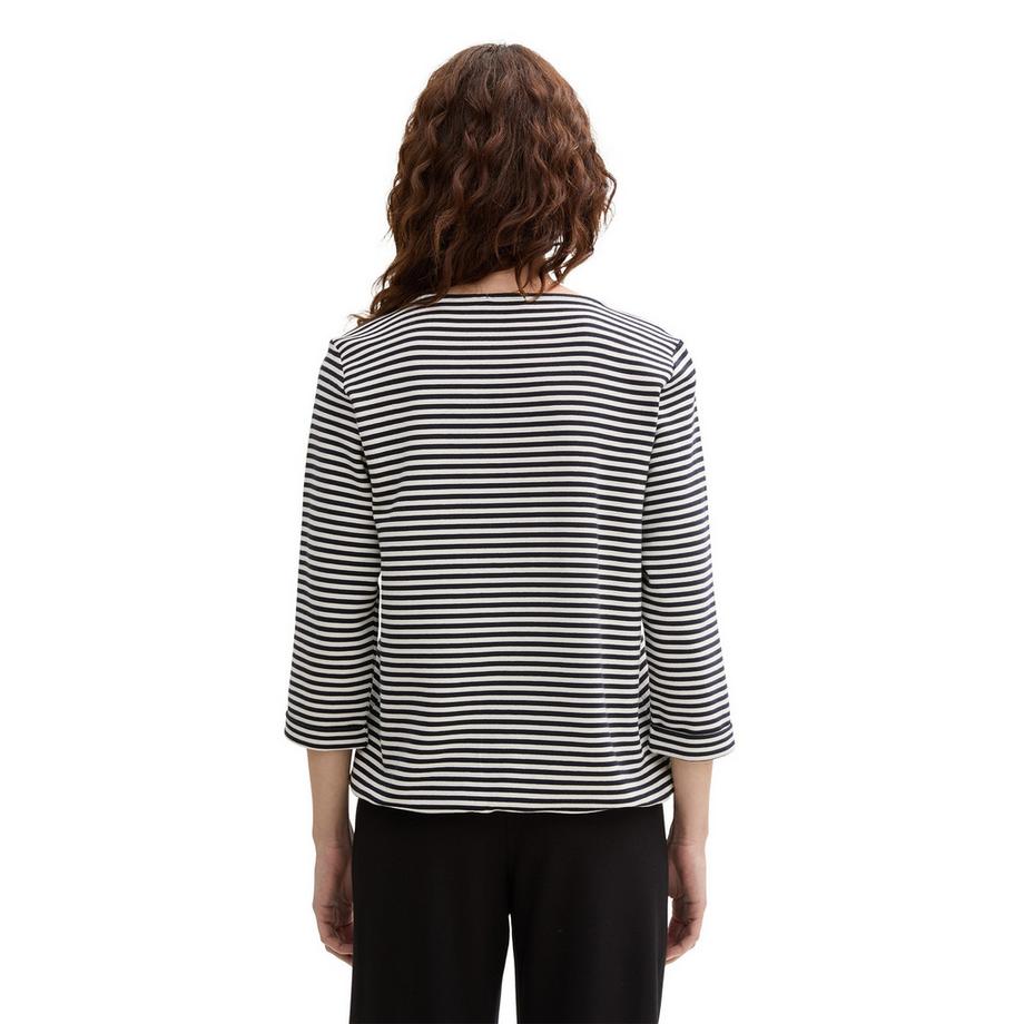 TOM TAILOR T-shirt rayé à manches 3/4  