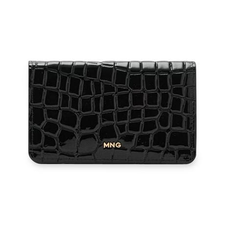 MANGO Diagonal Kroko-Effekt Portemonnaie  