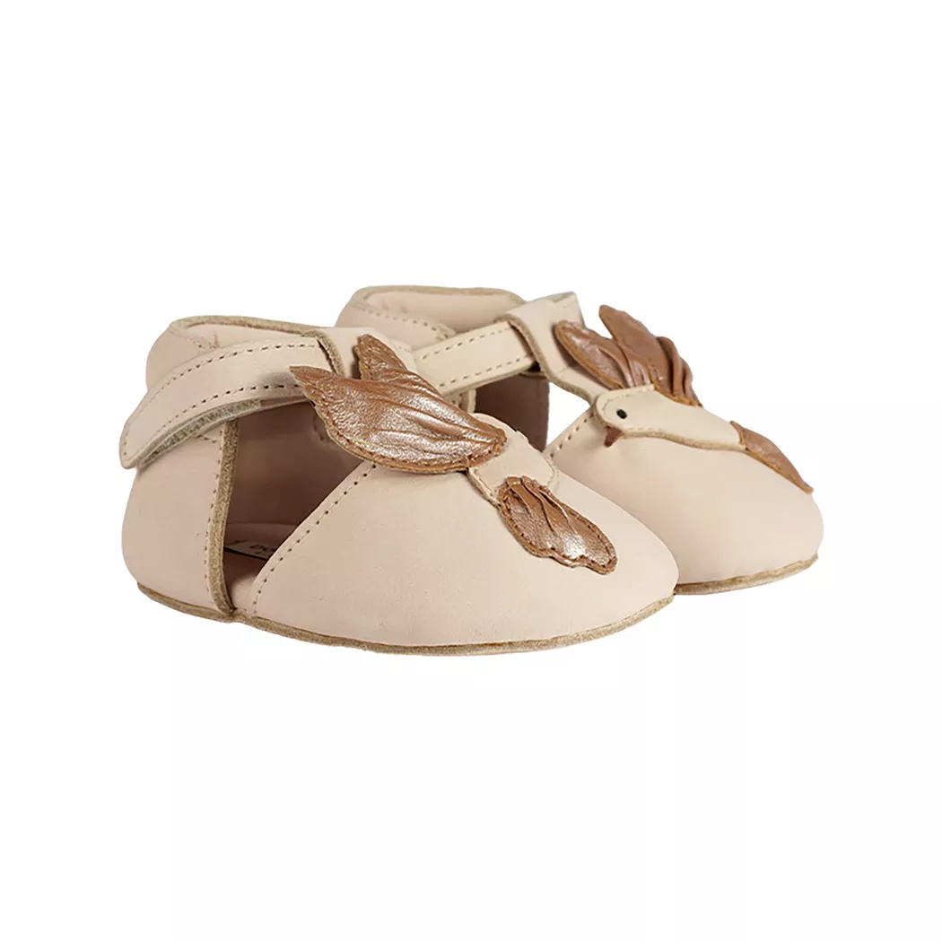 Donsje Amsterdam - Babyschuhe, Babyschuhe mit Vogelmotiv, 12-18M, Beige