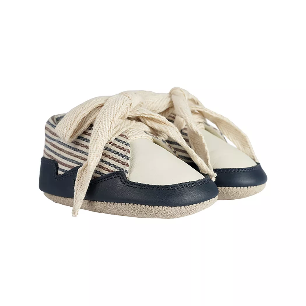 Donsje Amsterdam - Babyschuhe, Baby Gestreifte Schnürschuhe, 0-6M, Marine