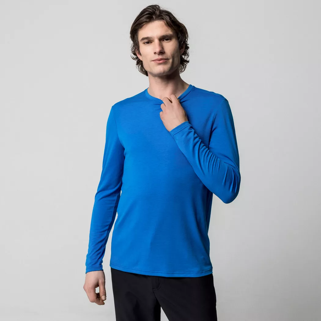 Manor Sport - Shirt, langarm, für Herren, Blau, Größe S