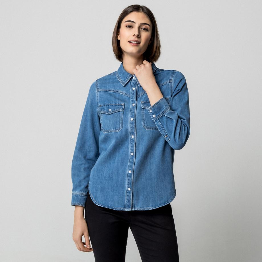 Manor Woman Camicetta in denim  