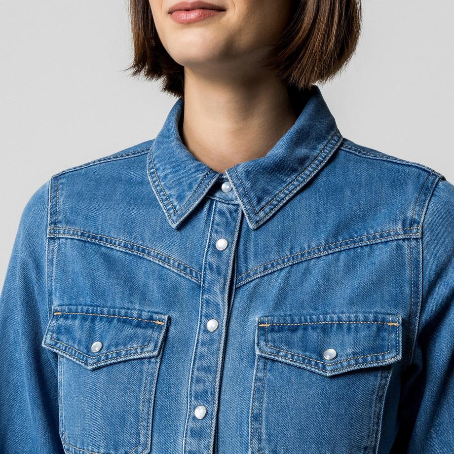 Manor Woman Camicetta in denim  