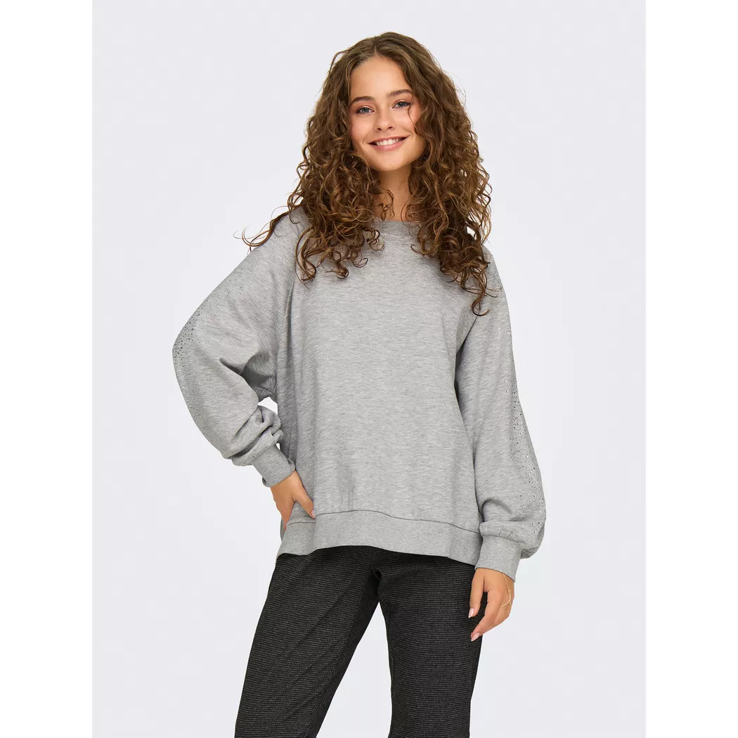 Only - Sweatshirt, für Damen, Hellgrau, Größe S