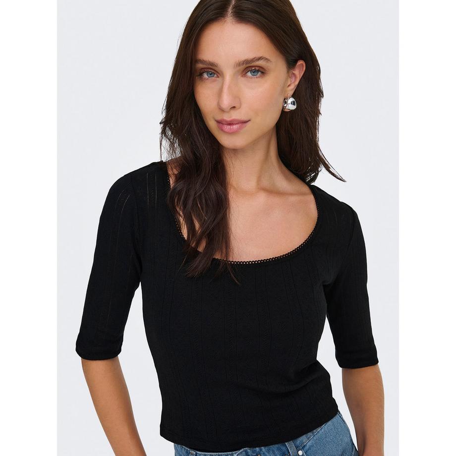 ONLY Sassy Carré Ausschnitt Halbarm Top  