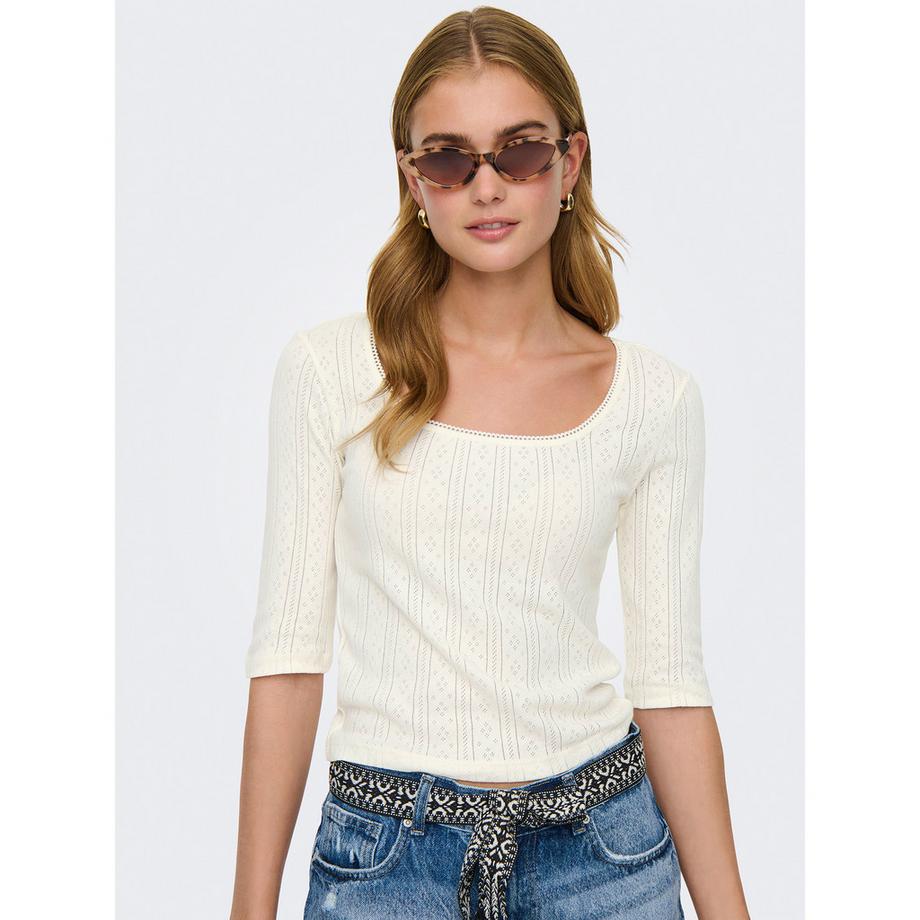 ONLY Sassy Carré Ausschnitt Halbarm Top  