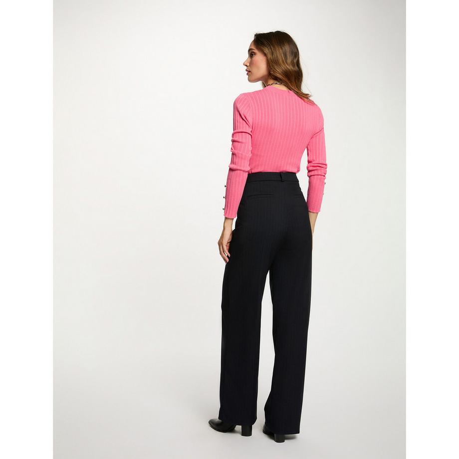 MORGAN Nadelstreifen High Waist Straight Fit Hose  