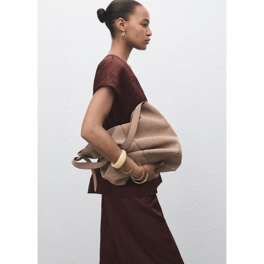 MANGO Flor Pantaloni Gamba Dritta  