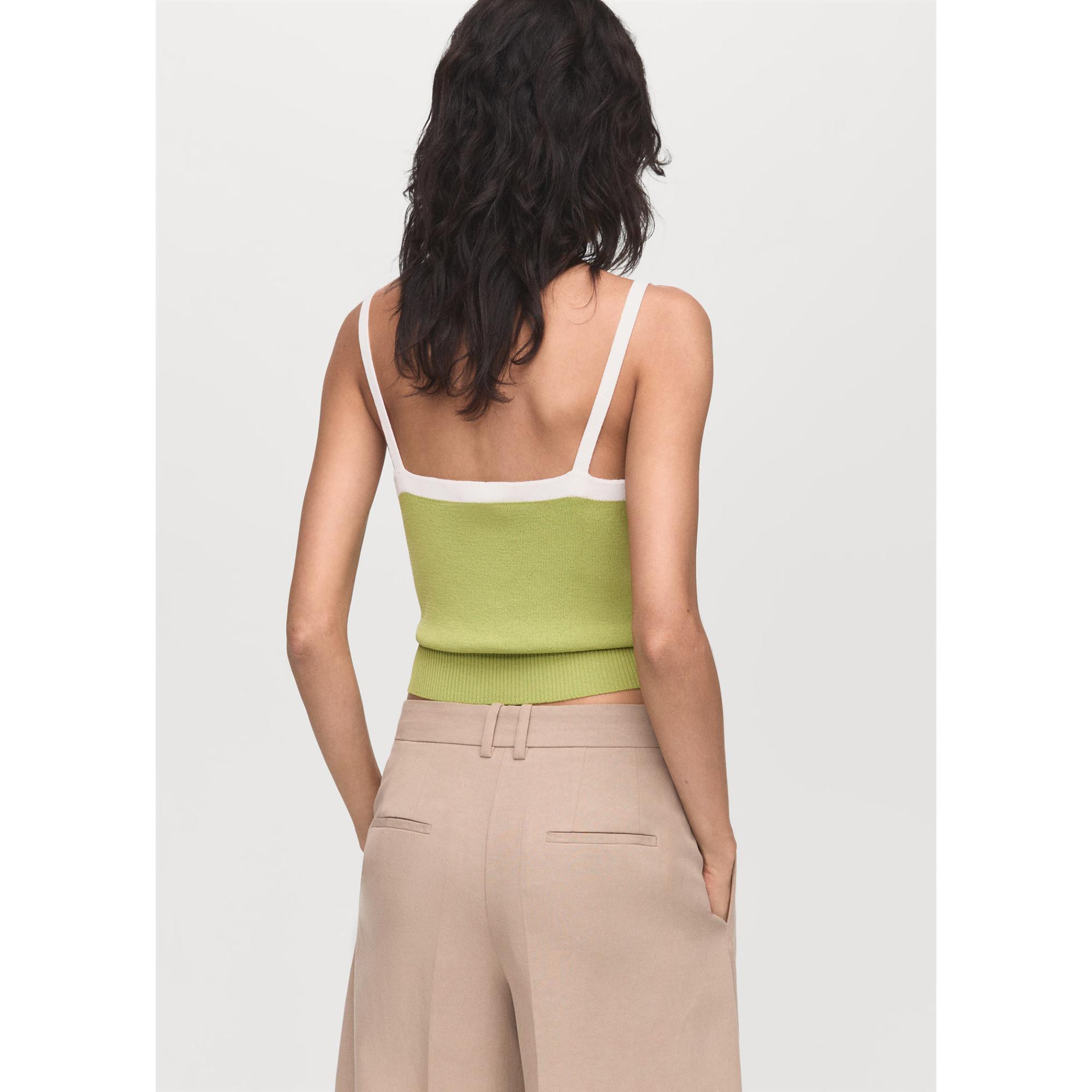 MANGO MOJI Top Maglia Scollo Quadrato  